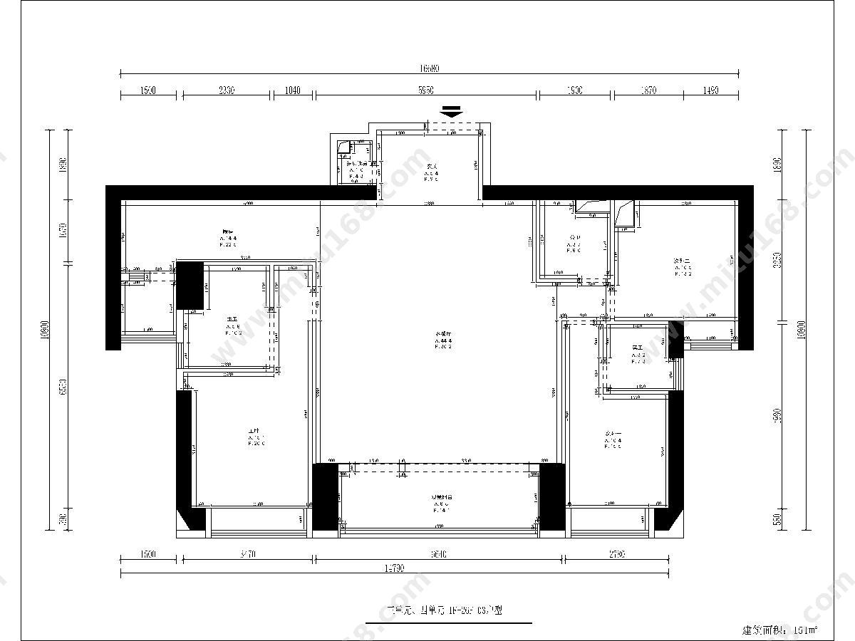 金地环湾城1栋3单元( 1F-26F )03户型(镜像)